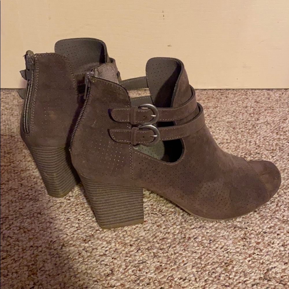 Open toe booties